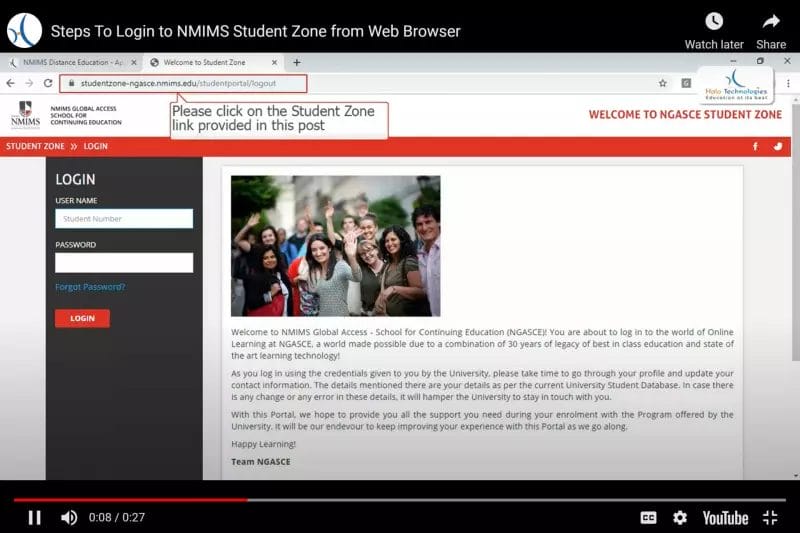 nmims login student portal