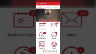 Mobile app interface with academic features