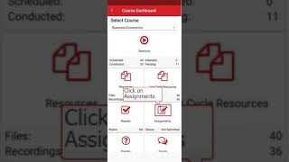 Course dashboard with assignments overview